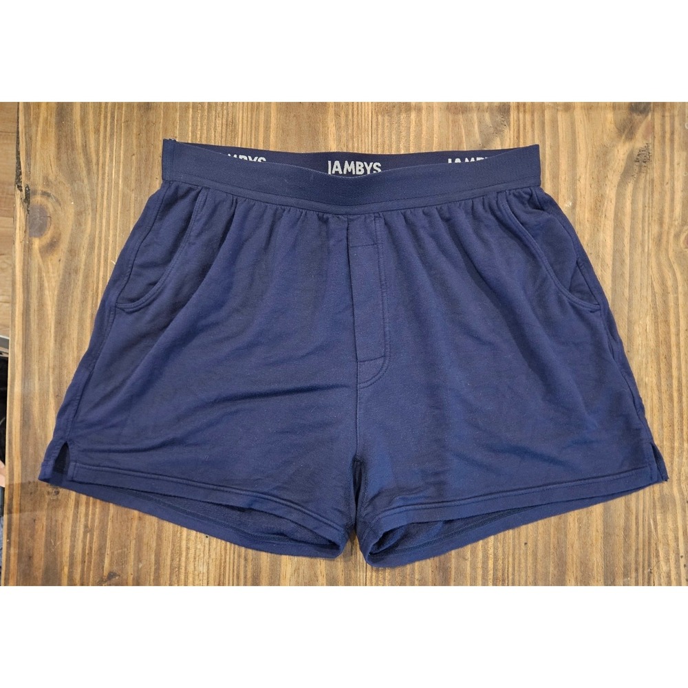 Jambys Lined House Shorts Pockets Unisex 30x3.5‎ Sz M Blue Loungewear #605